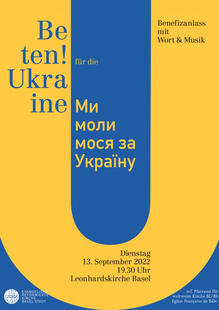 Plakat für Benefizanlass anlässlich des Ukraine Krieges