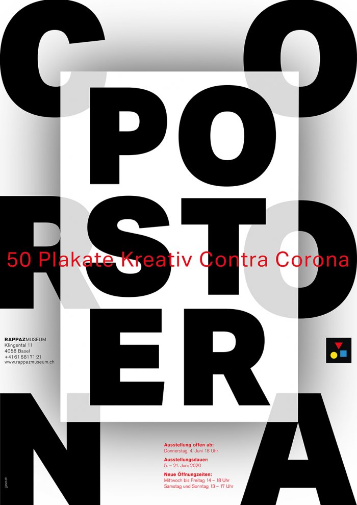 Plakat Ausstellung Kreative Contra Corona im Rappaz Museum